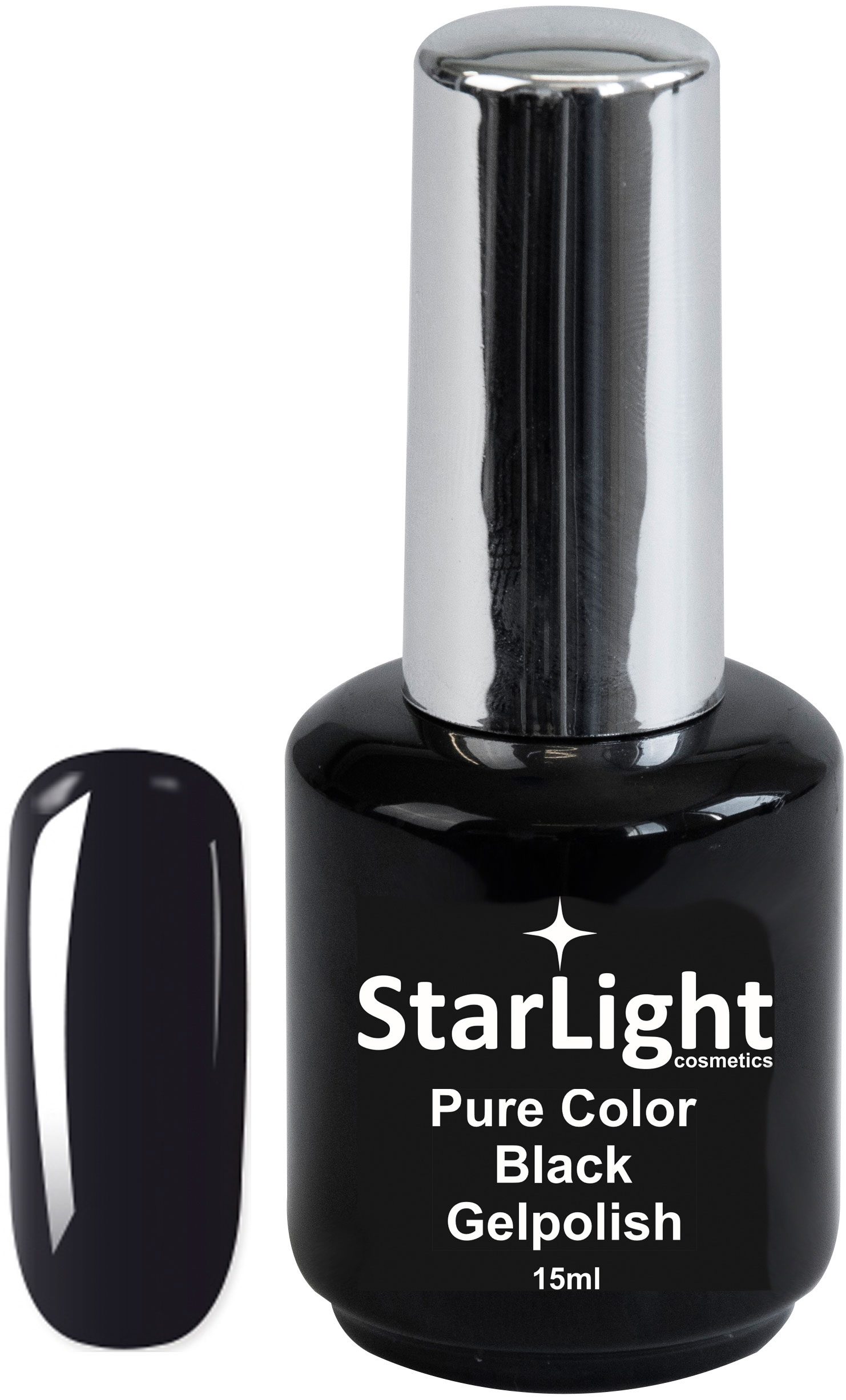 Naglar Gelpolish Pure Color Black - 15 ml