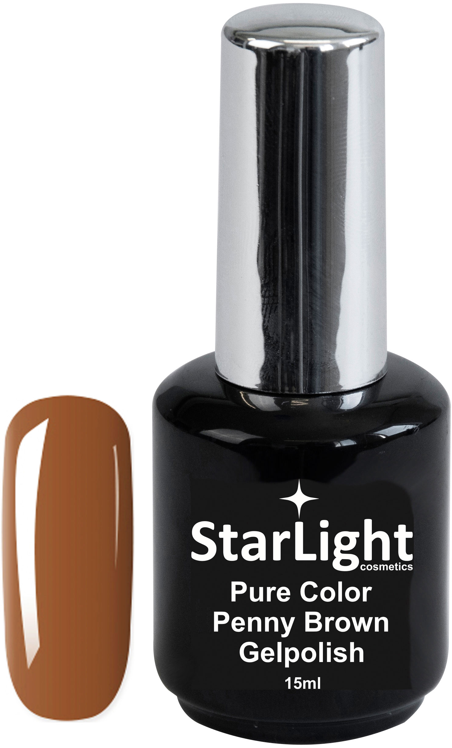 Naglar Gelpolish Pure Color Penny Brown - 15 ml