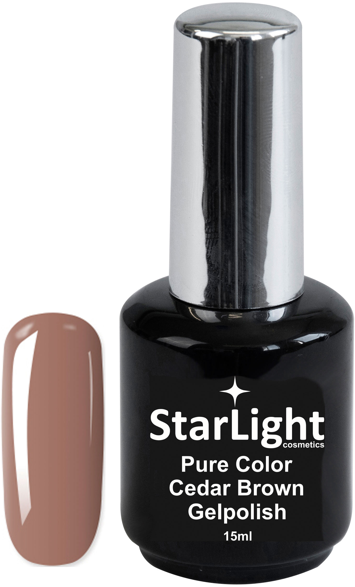 Naglar Gelpolish Pure Color Cedar Brown - 15 ml