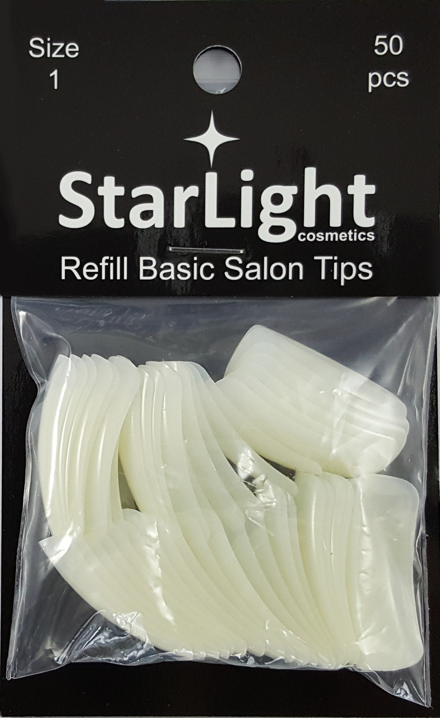 Naglar Basic Salon Tips Refill - 50 st Storlek 1