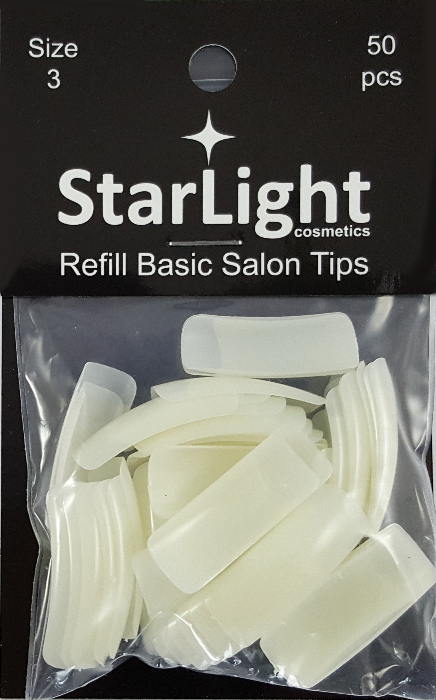 Naglar Basic Salon Tips Refill - 50 st Storlek 3