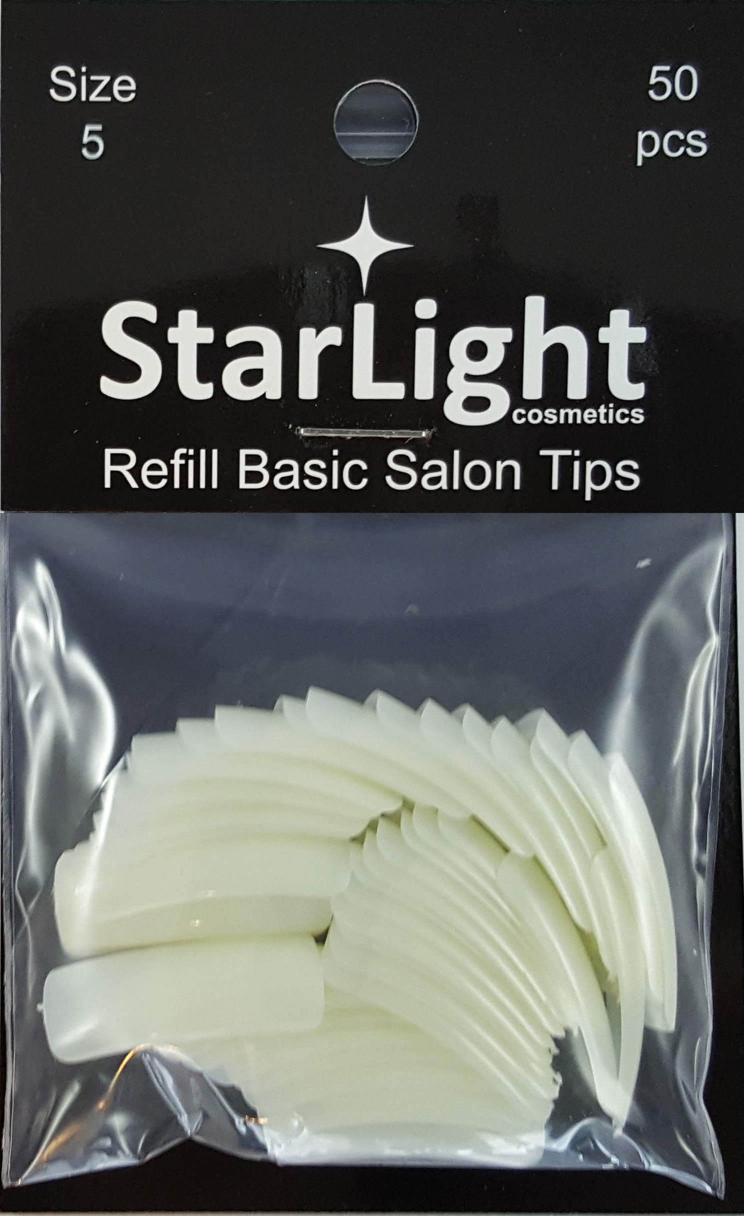 Naglar Basic Salon Tips Refill - 50 st Storlek 5