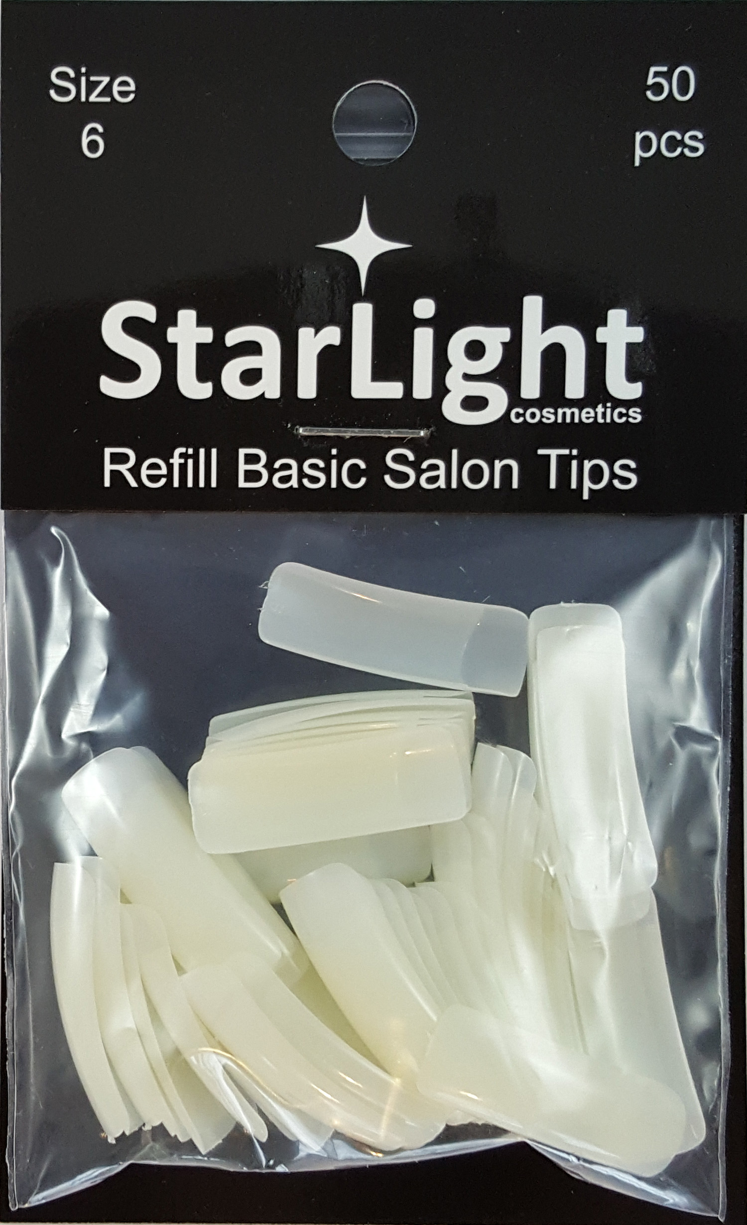 Naglar Basic Salon Tips Refill - 50 st Storlek 6