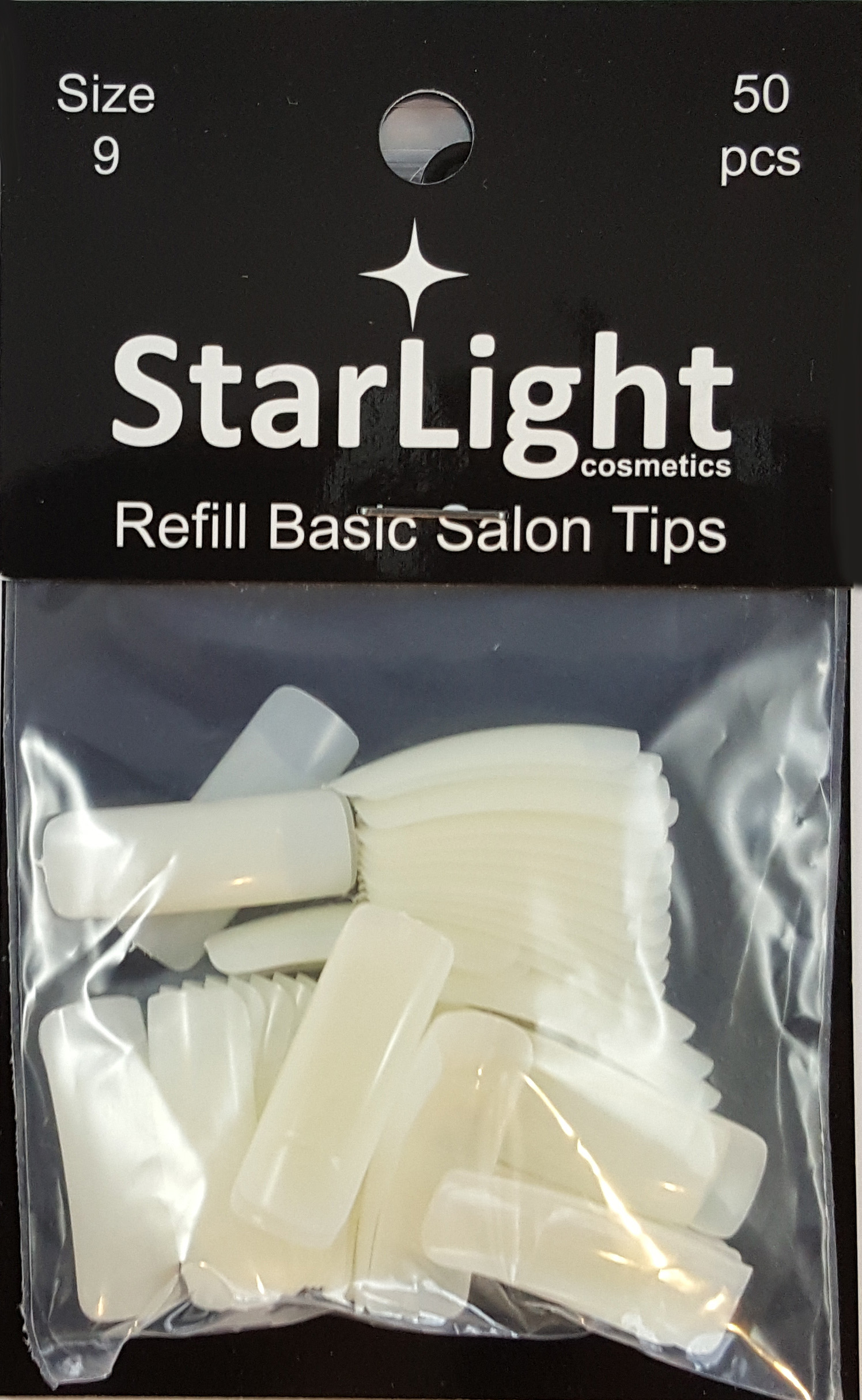 Naglar Basic Salon Tips Refill - 50 st Storlek 9