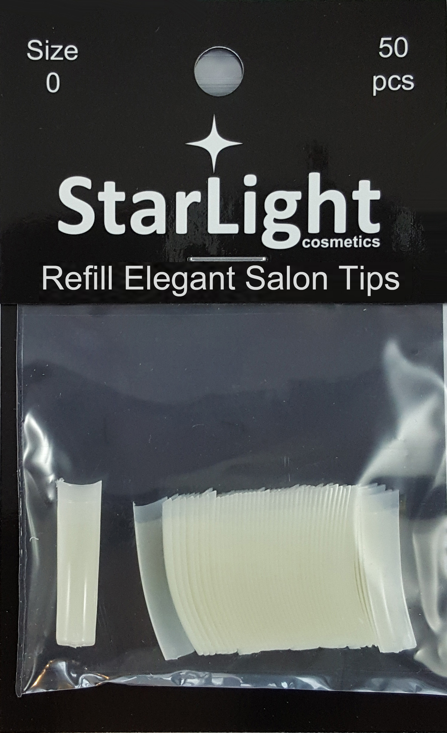 Naglar Elegant Salon Tips Refill - 50 st Storlek 0