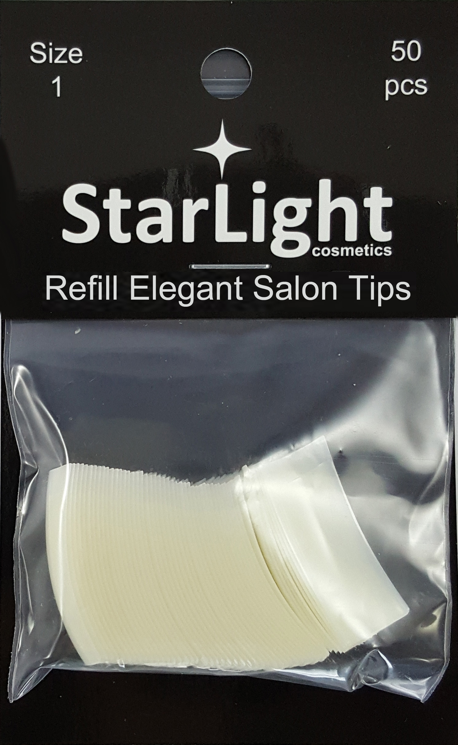 Naglar Elegant Salon Tips Refill - 50 st Storlek 1