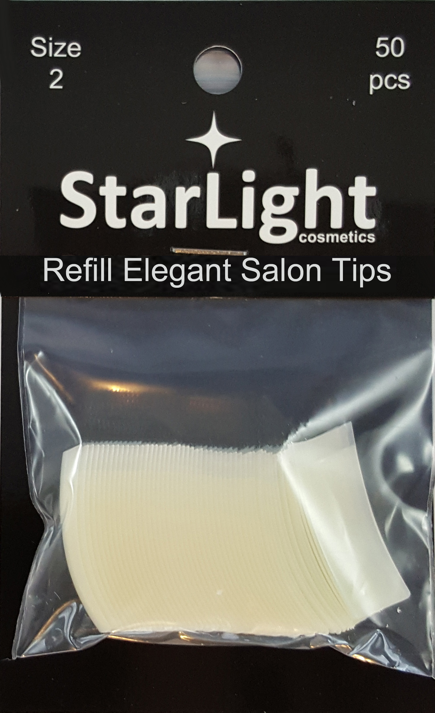 Naglar Elegant Salon Tips Refill - 50 st Storlek 2