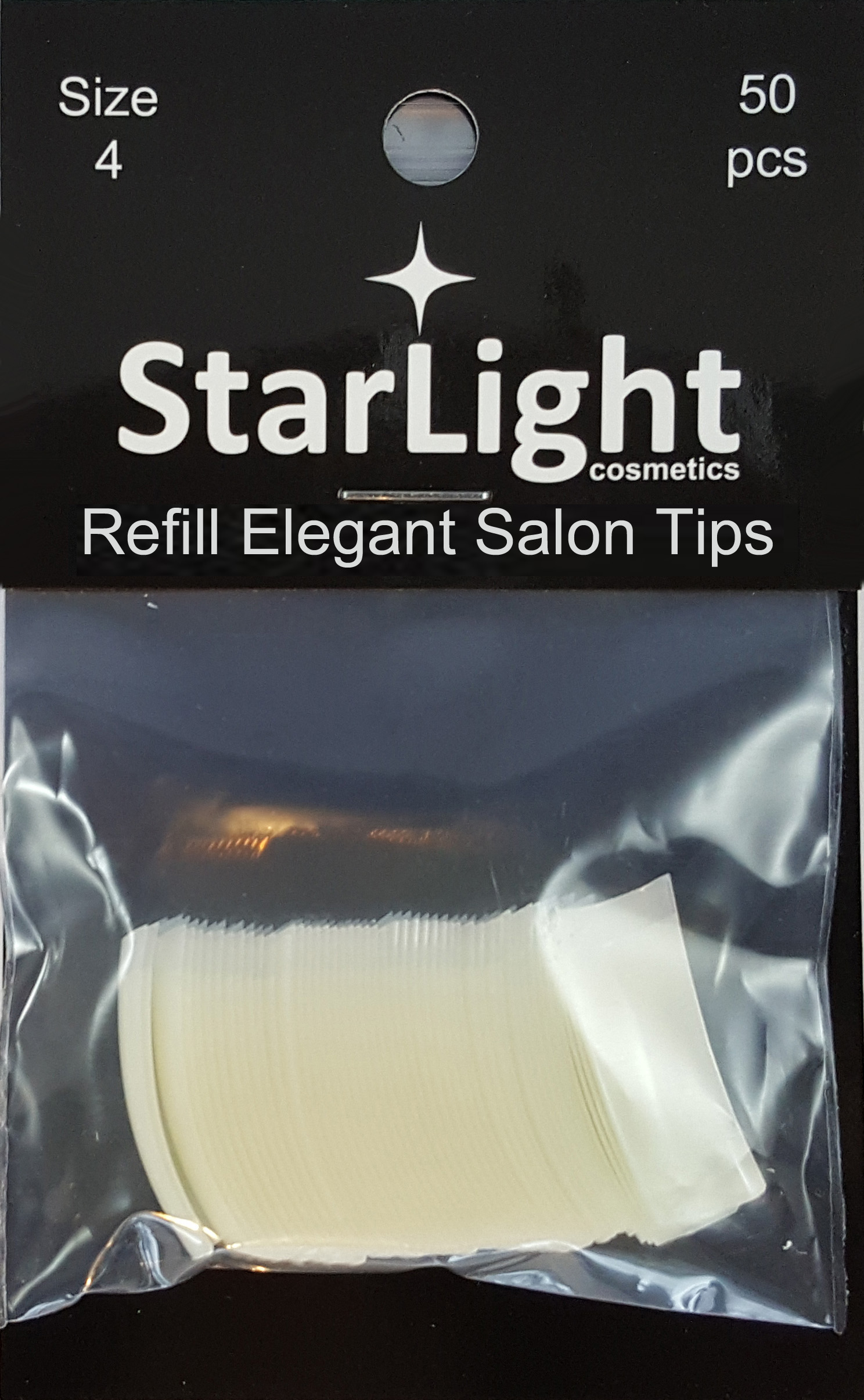 Naglar Elegant Salon Tips Refill - 50 st Storlek 4