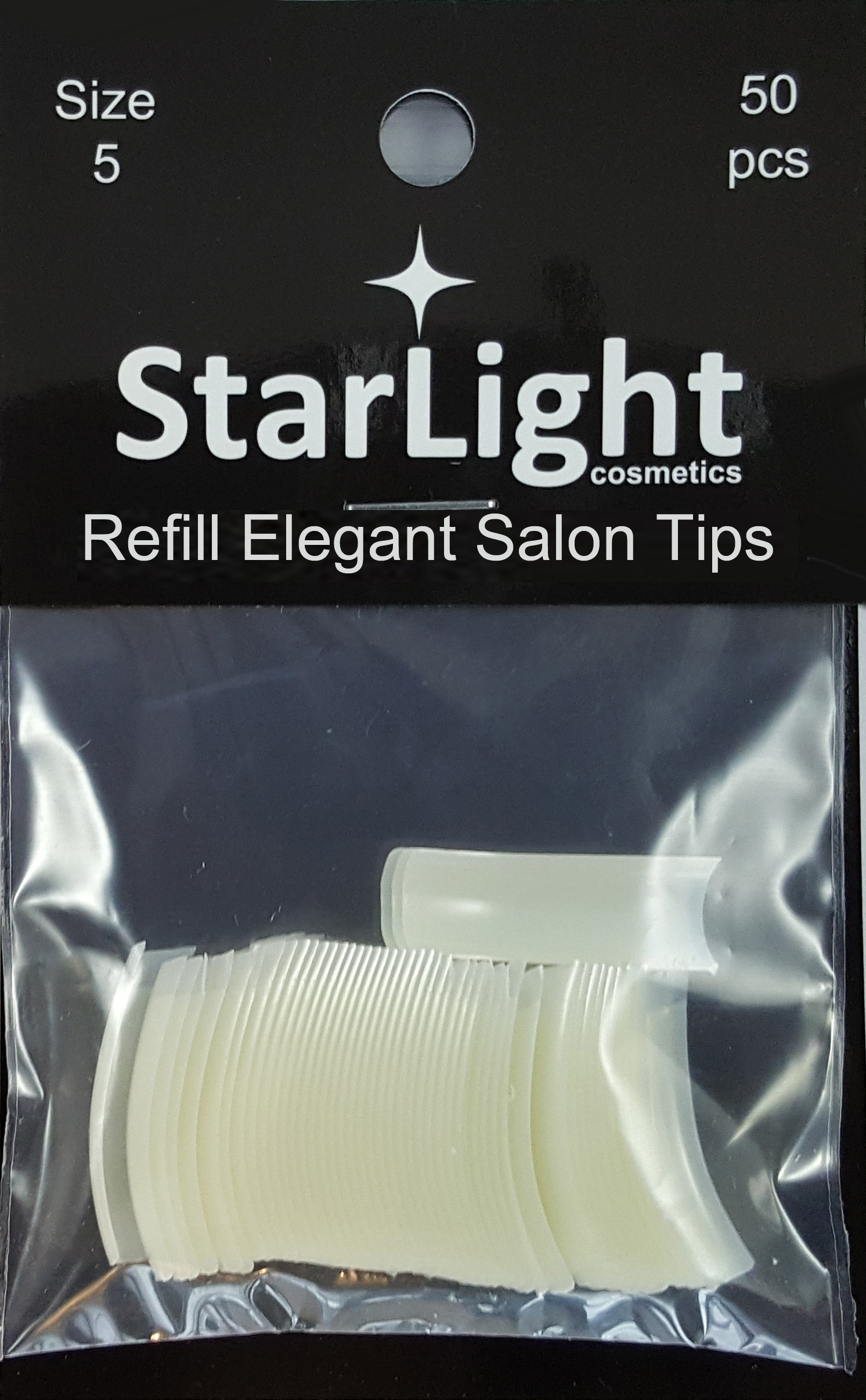 Naglar Elegant Salon Tips Refill - 50 st Storlek 5