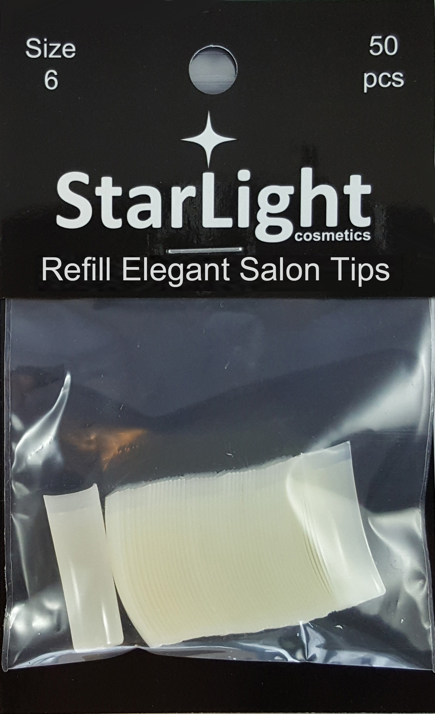 Naglar Elegant Salon Tips Refill - 50 st Storlek 6