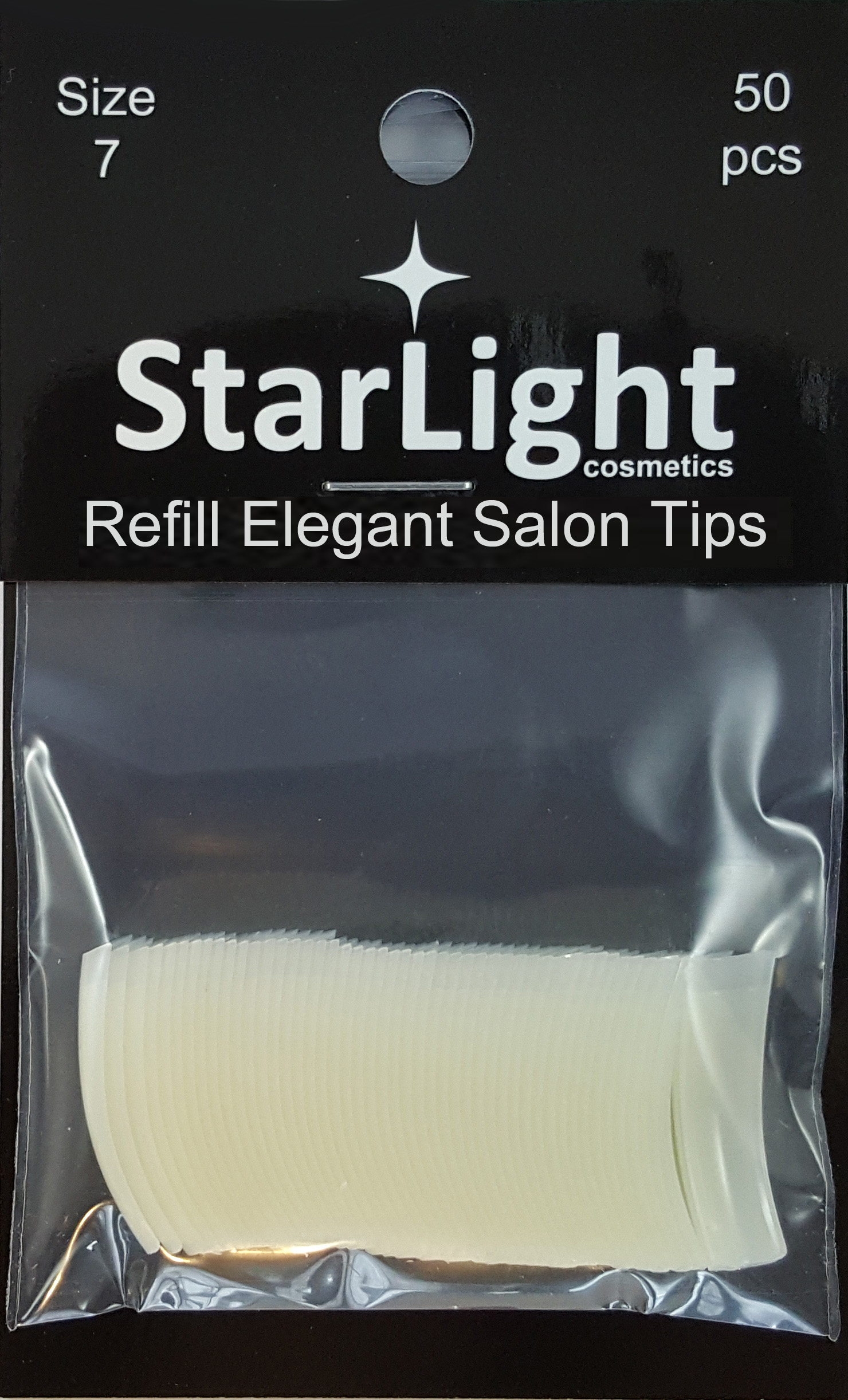 Naglar Elegant Salon Tips Refill - 50 st Storlek 7