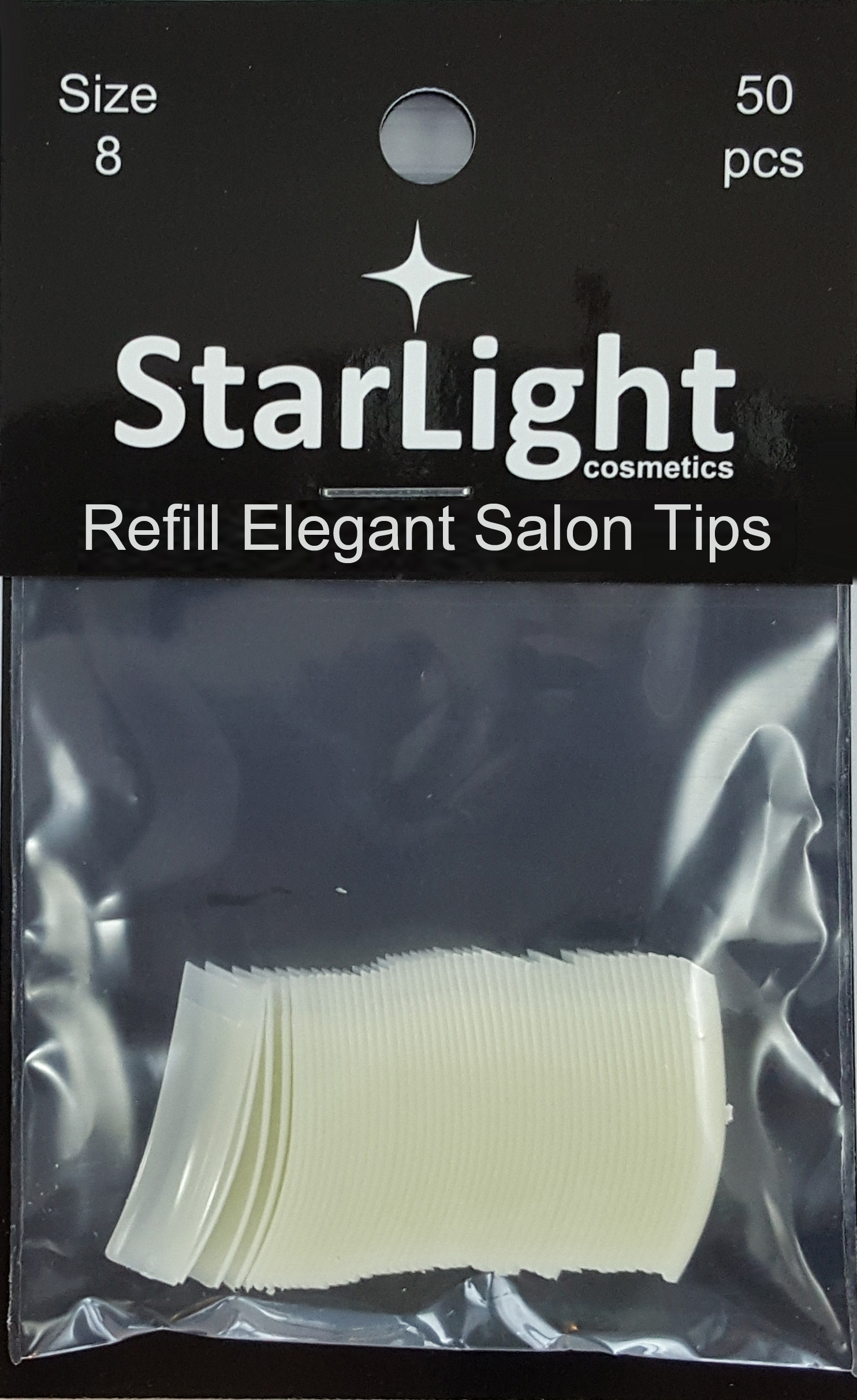 Naglar Elegant Salon Tips Refill - 50 st Storlek 8