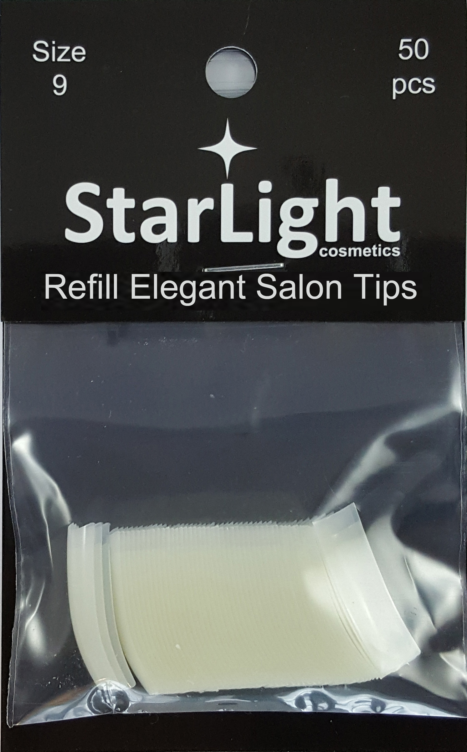 Naglar Elegant Salon Tips Refill - 50 st Storlek 9