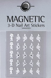 Naglar 3D Nailartsticker  White - 964