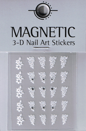 Naglar 3D Nailartsticker  White - 965