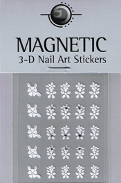 Naglar 3D Nailartsticker  White - 966