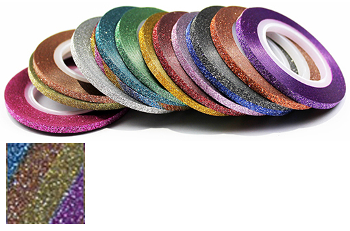 Naglar Striping Glitter Tape - 2 mm bred