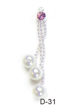 Naglar 3 Pearls Dangle Long - Rose