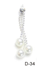 Naglar 3 Pearls Dangle Long - Diamond