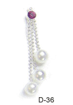 Naglar 3 Pearls Dangle Long - Rubin